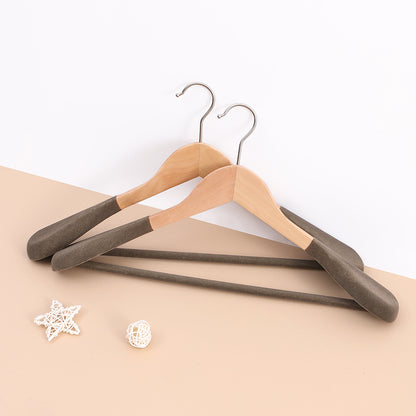 Household Hanging Suit Special Leather Coat Cashmere Coat Wide Shoulder Seamless Solid Wood Suit Clothes Support Men's Wooden Hanger