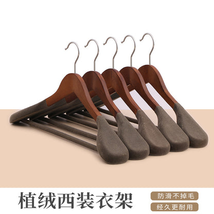Household Hanging Suit Special Leather Coat Cashmere Coat Wide Shoulder Seamless Solid Wood Suit Clothes Support Men's Wooden Hanger