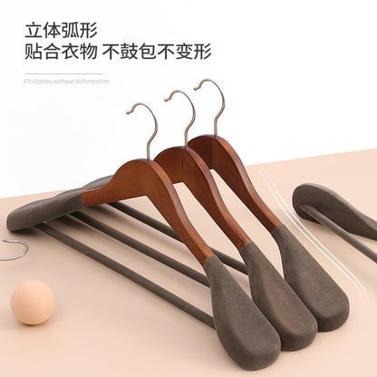 Household Hanging Suit Special Leather Coat Cashmere Coat Wide Shoulder Seamless Solid Wood Suit Clothes Support Men's Wooden Hanger