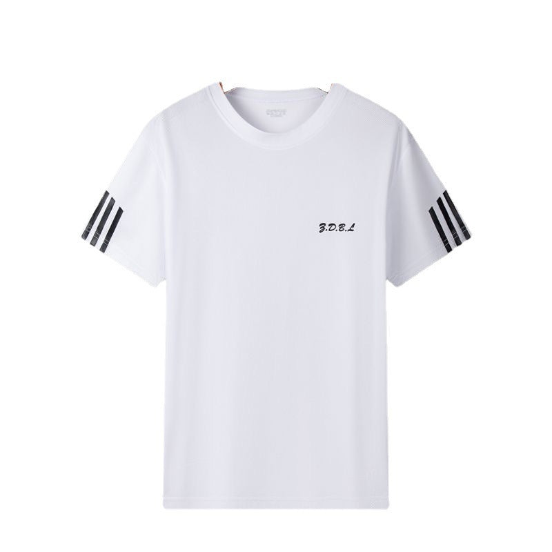 Sports Suit Men's Fitness Sweat Suit Summer Short-Sleeved T-Shirt Loose Quick-Drying Clothing Basketball Training Running Shorts